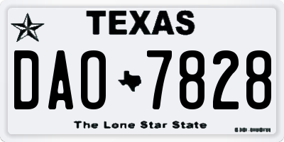 TX license plate DAO7828