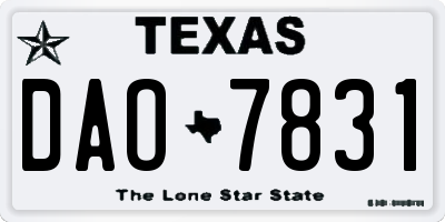 TX license plate DAO7831