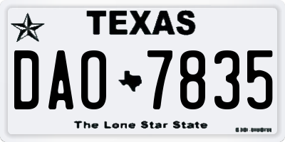 TX license plate DAO7835