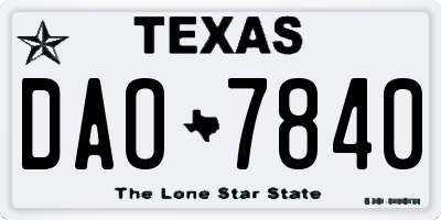TX license plate DAO7840