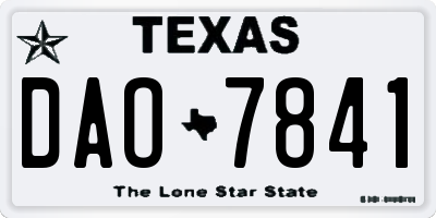 TX license plate DAO7841