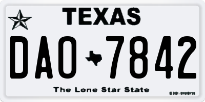 TX license plate DAO7842