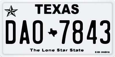 TX license plate DAO7843