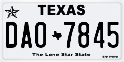 TX license plate DAO7845