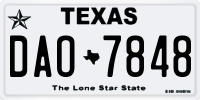 TX license plate DAO7848