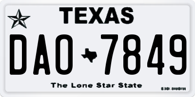 TX license plate DAO7849