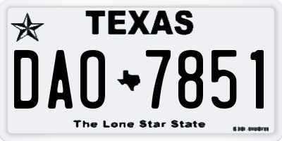 TX license plate DAO7851