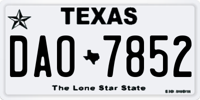 TX license plate DAO7852