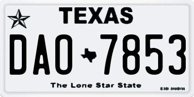 TX license plate DAO7853