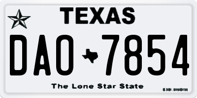 TX license plate DAO7854