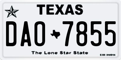 TX license plate DAO7855
