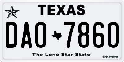 TX license plate DAO7860