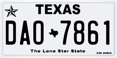 TX license plate DAO7861