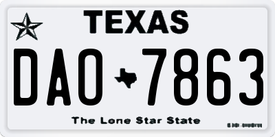 TX license plate DAO7863