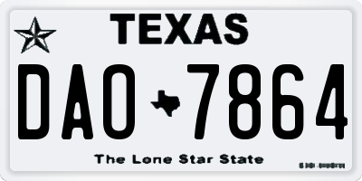 TX license plate DAO7864