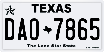 TX license plate DAO7865
