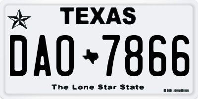 TX license plate DAO7866