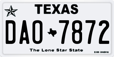 TX license plate DAO7872