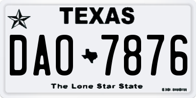 TX license plate DAO7876