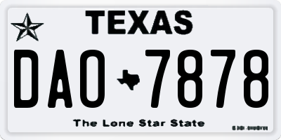 TX license plate DAO7878
