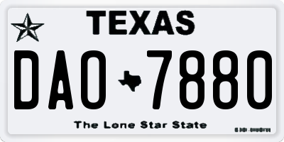 TX license plate DAO7880