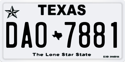 TX license plate DAO7881