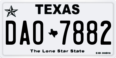 TX license plate DAO7882