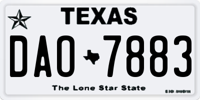 TX license plate DAO7883