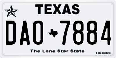 TX license plate DAO7884