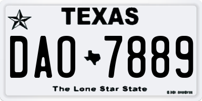 TX license plate DAO7889