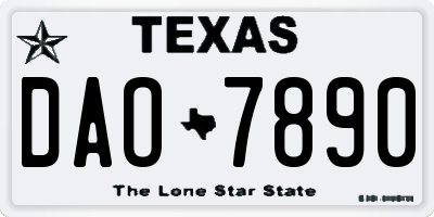 TX license plate DAO7890