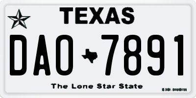 TX license plate DAO7891