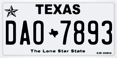 TX license plate DAO7893