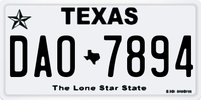 TX license plate DAO7894