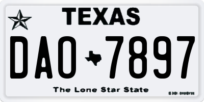 TX license plate DAO7897