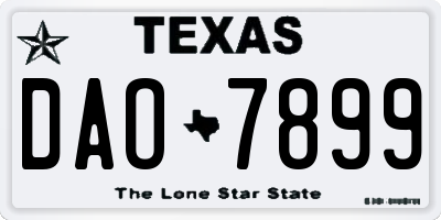TX license plate DAO7899