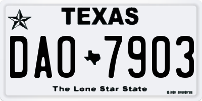 TX license plate DAO7903