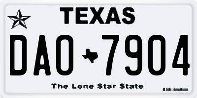 TX license plate DAO7904