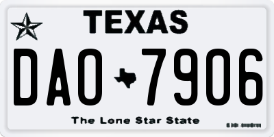 TX license plate DAO7906