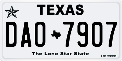 TX license plate DAO7907