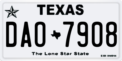 TX license plate DAO7908