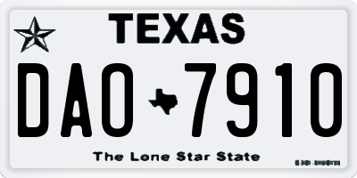 TX license plate DAO7910