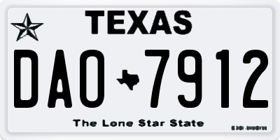 TX license plate DAO7912