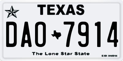 TX license plate DAO7914