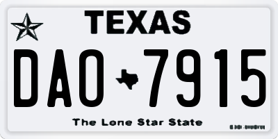 TX license plate DAO7915