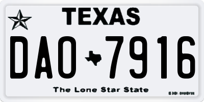 TX license plate DAO7916