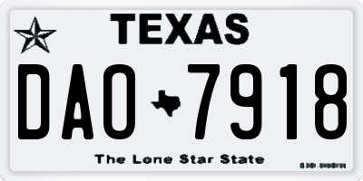 TX license plate DAO7918