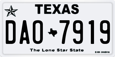 TX license plate DAO7919