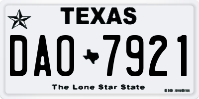 TX license plate DAO7921