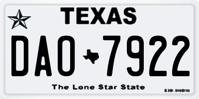 TX license plate DAO7922
